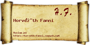Horváth Fanni névjegykártya