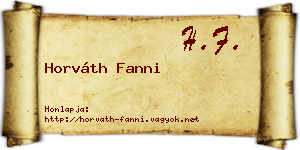 Horváth Fanni névjegykártya